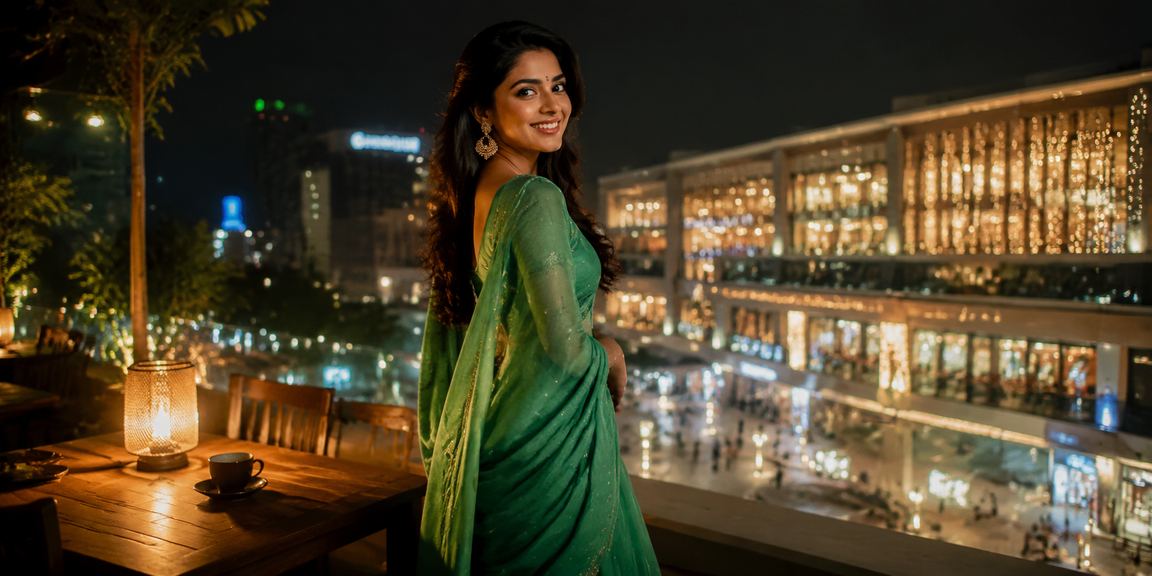 ঢাকায় শাড়ি পরিহিত একজন নারী বিভিন্ন বিনোদন ও খেলাধুলার বিকল্প উপভোগ করছেন